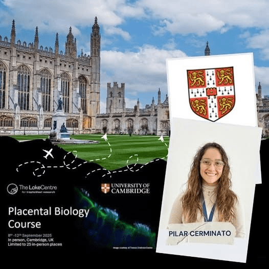PILAR CERMINATO FUE SELECCIONADA PARA PARTICIPAR DEL PLACENTAL BIOLOGY COURSE 2025 EN LA UNIVERSIDAD DE CAMBRIDGE, REINO UNIDO
