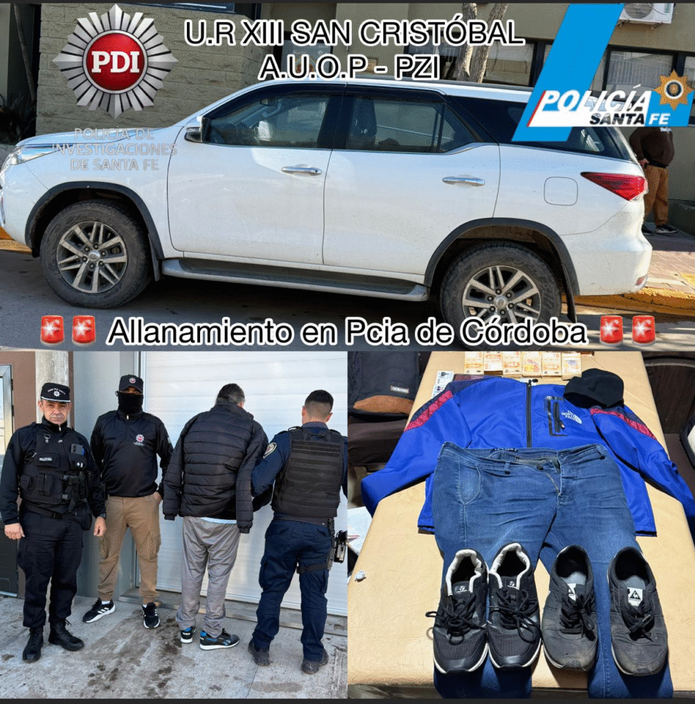 PDI DETUVO EN CÓRDOBA A UN SOSPECHOSO DE ROBO CALIFICADO EN SAN GUILLERMO